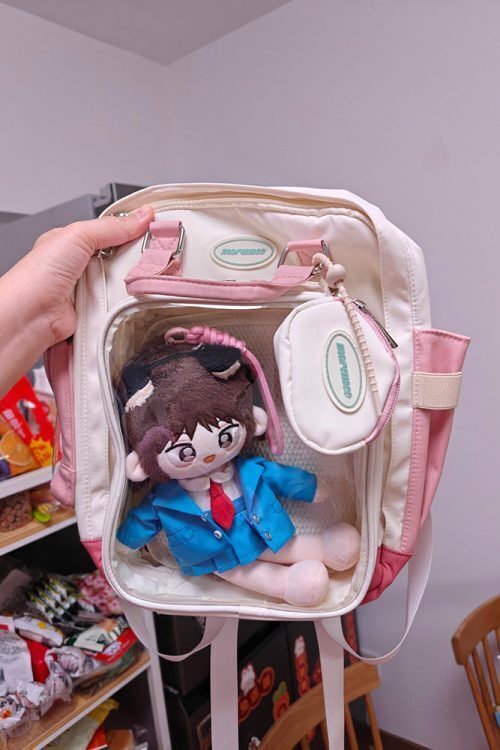 20cm Doll Ita Backpack with Clear Window for Plushies and Pins