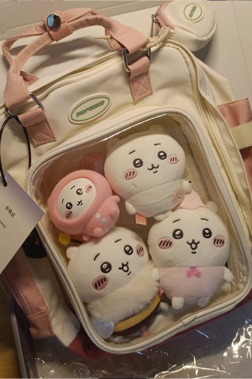 20cm Doll Ita Backpack with Clear Window for Plushies and Pins