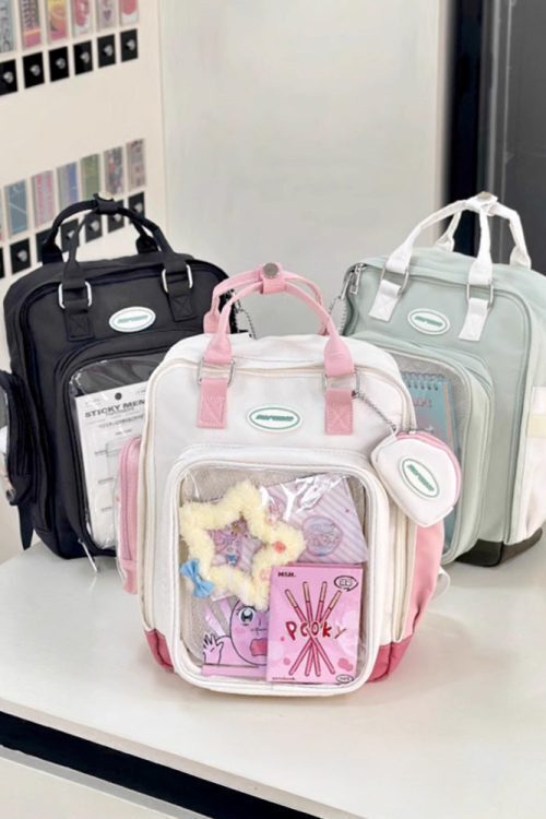20cm Doll Ita Backpack with Clear Window for Plushies and Pins