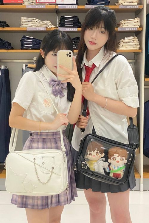 20cm Plush Doll Ita Crossbody Bag with Clear Window for Plushies and Pins