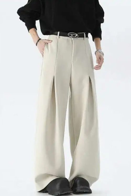 American Wide Leg Pleated Trousers