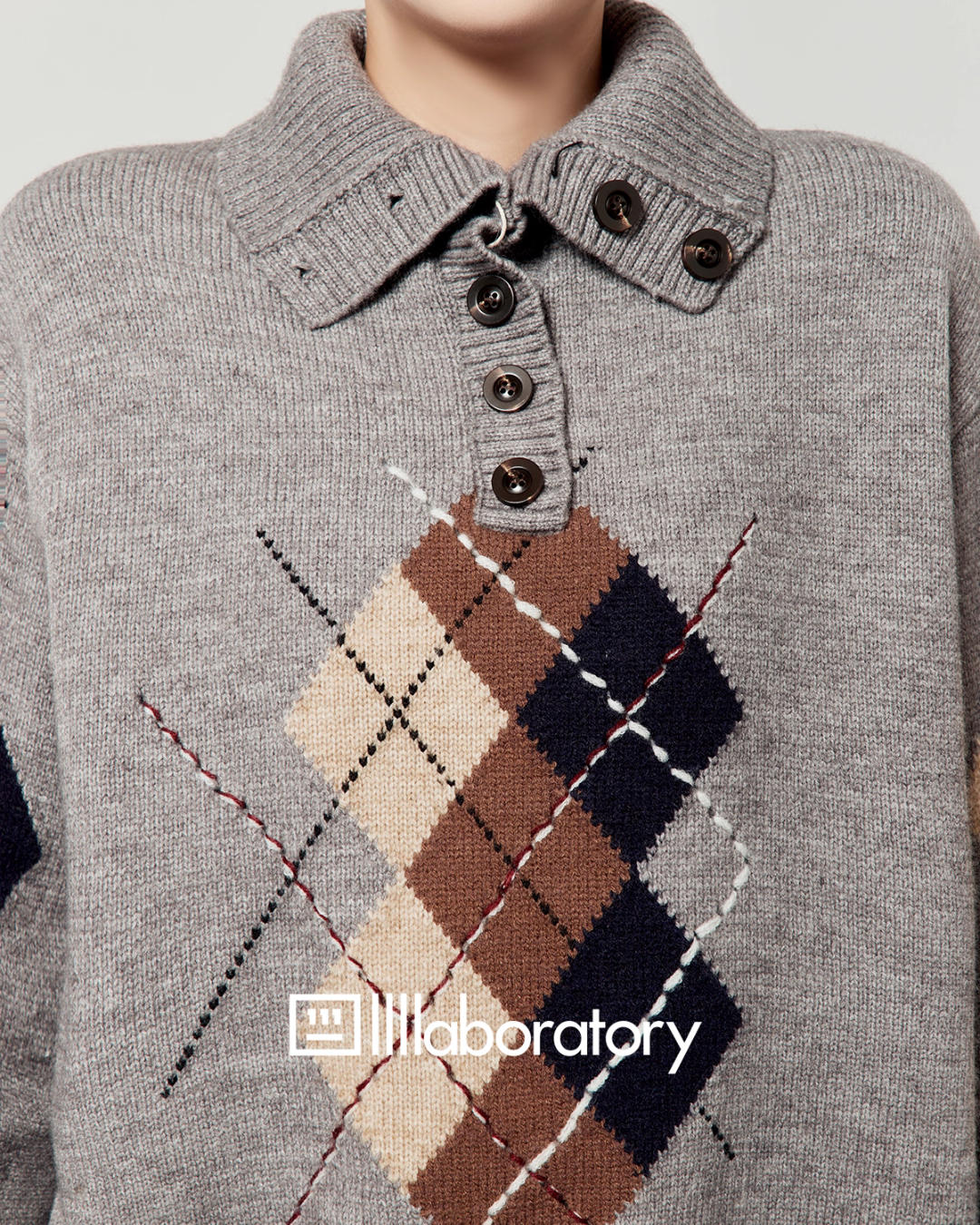 Argyle Knit Top / Navy Pleated Skirt Argyle Knit Top / Navy Pleated Skirt