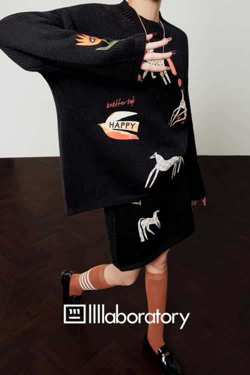 Art Horse Knit Top / Mini Skirt