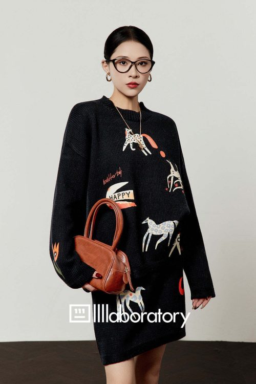 Art Horse Knit Top / Mini Skirt