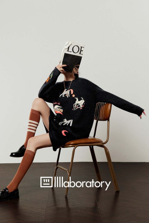 Art Horse Knit Top / Mini Skirt