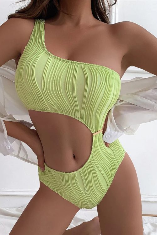 Asymmetric Cut-Out One Piece Swimsuit