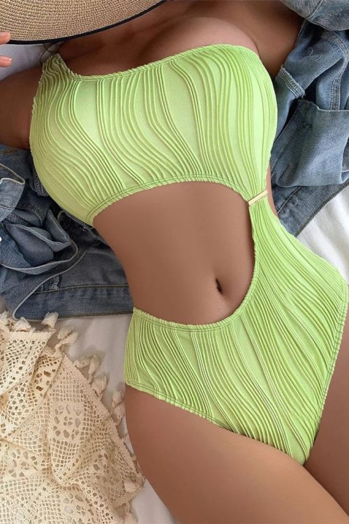 Asymmetric Cut-Out One Piece Swimsuit