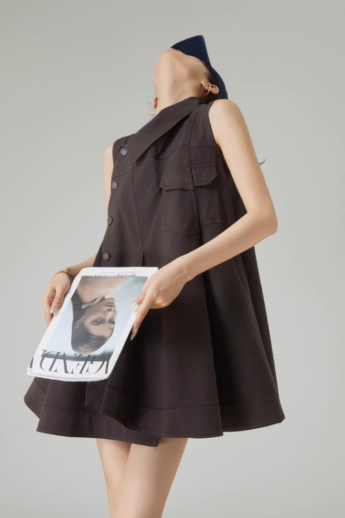 Asymmetric Design Sleeveless Dress