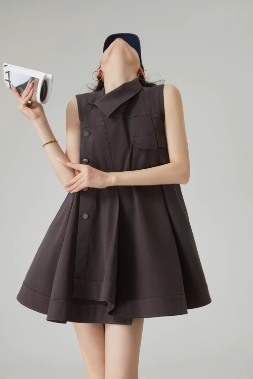 Asymmetric Design Sleeveless Dress