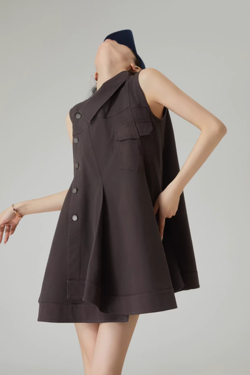 Asymmetric Design Sleeveless Dress