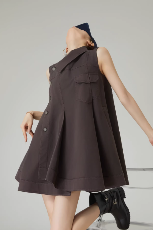 Asymmetric Design Sleeveless Dress