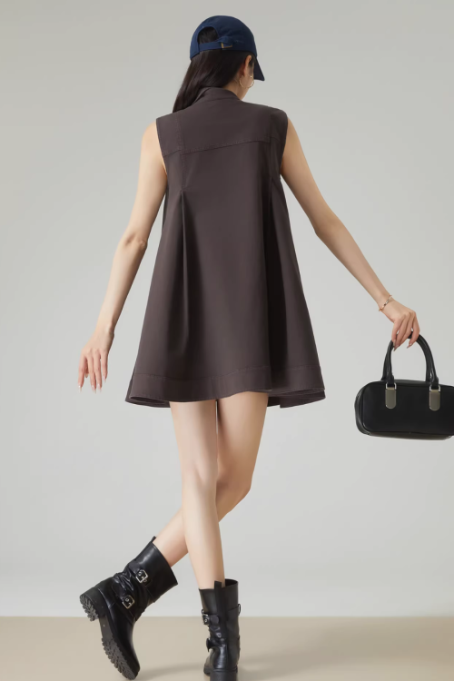 Asymmetric Design Sleeveless Dress
