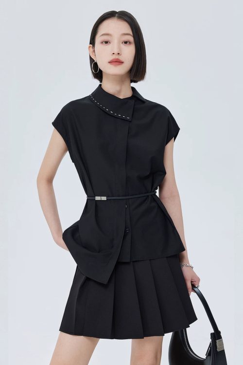 Asymmetry Short-Sleeve Shirt