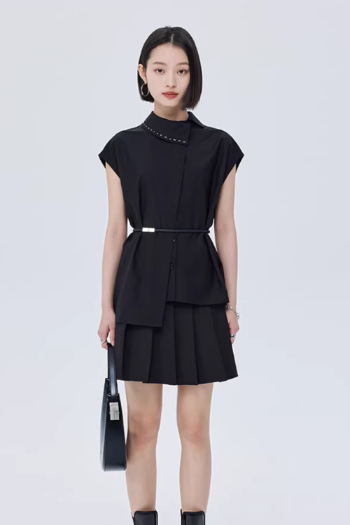 Asymmetry Short-Sleeve Shirt