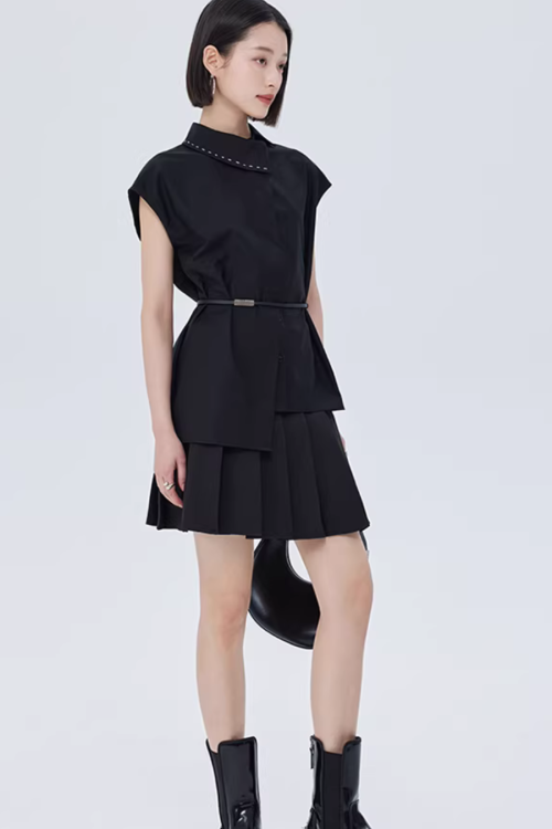 Asymmetry Short-Sleeve Shirt