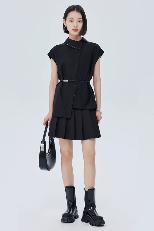 Asymmetry Short-Sleeve Shirt