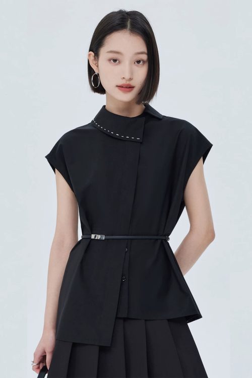 Asymmetry Short-Sleeve Shirt