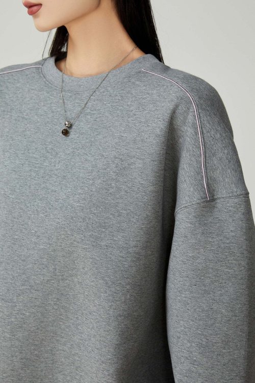 Back Print Crew Neck Pullover Top