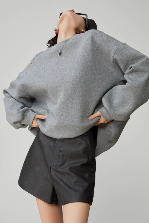 Back Print Crew Neck Pullover Top