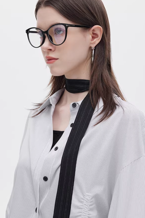 Bamboo Irregular Long-Sleeve Shirt