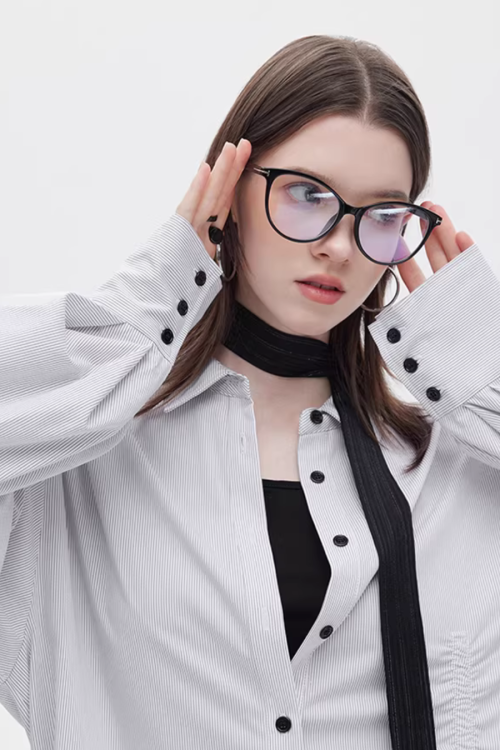 Bamboo Irregular Long-Sleeve Shirt