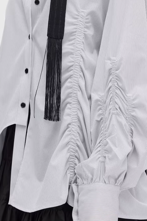 Bamboo Irregular Long-Sleeve Shirt