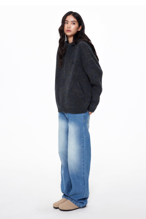 Basic Knit Zip Cardigan