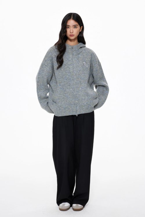 Basic Knit Zip Cardigan