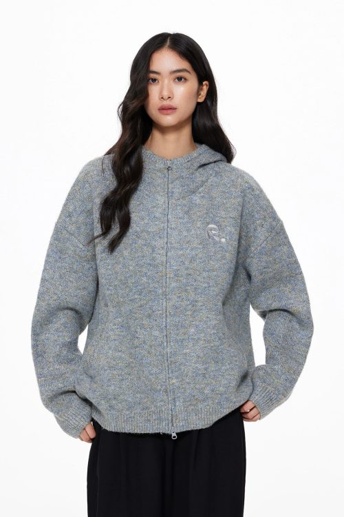 Basic Knit Zip Cardigan