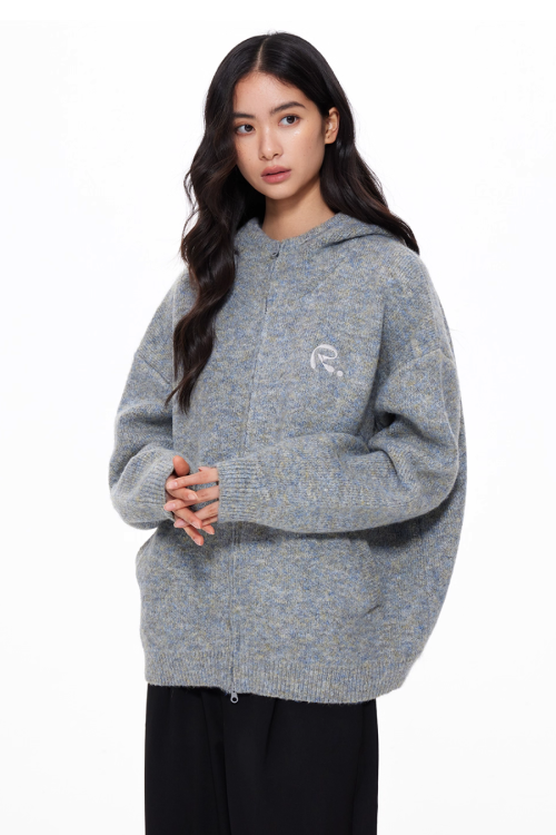 Basic Knit Zip Cardigan