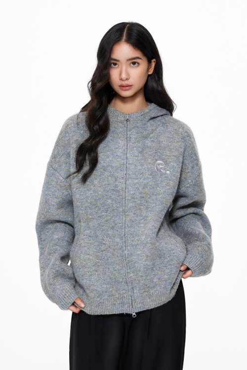 Basic Knit Zip Cardigan