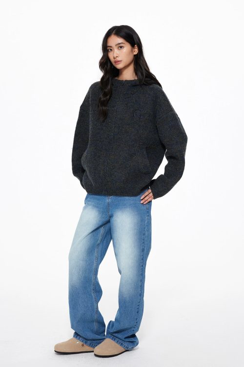 Basic Knit Zip Cardigan