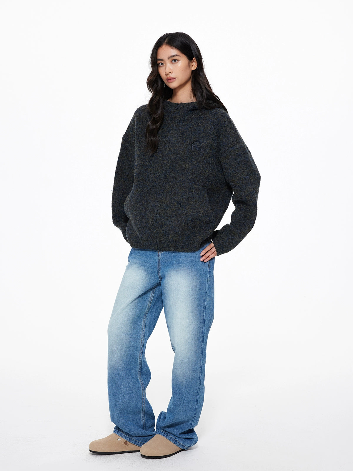 Basic Knit Zip Cardigan Basic Knit Zip Cardigan