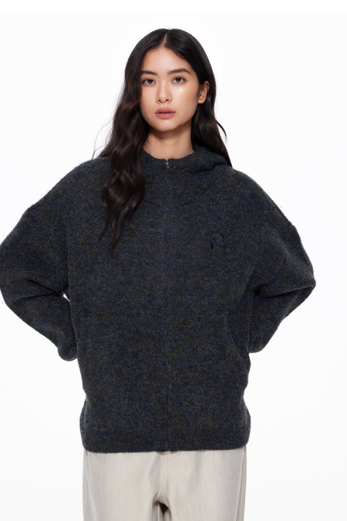 Basic Knit Zip Cardigan