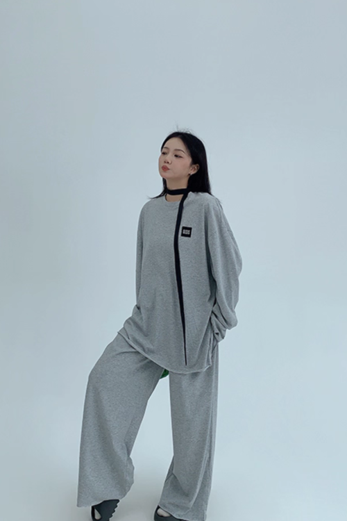 Basic Long Sleeve Top / Wide Pants