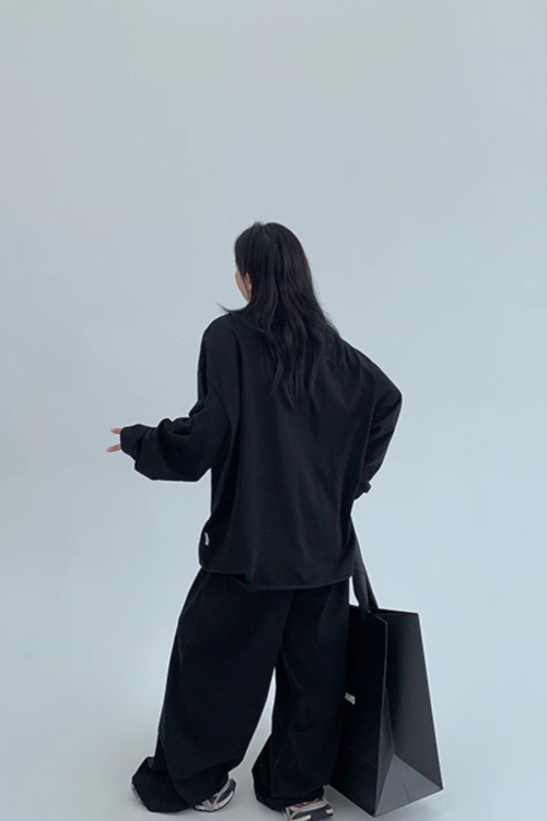 Basic Long Sleeve Top / Wide Pants