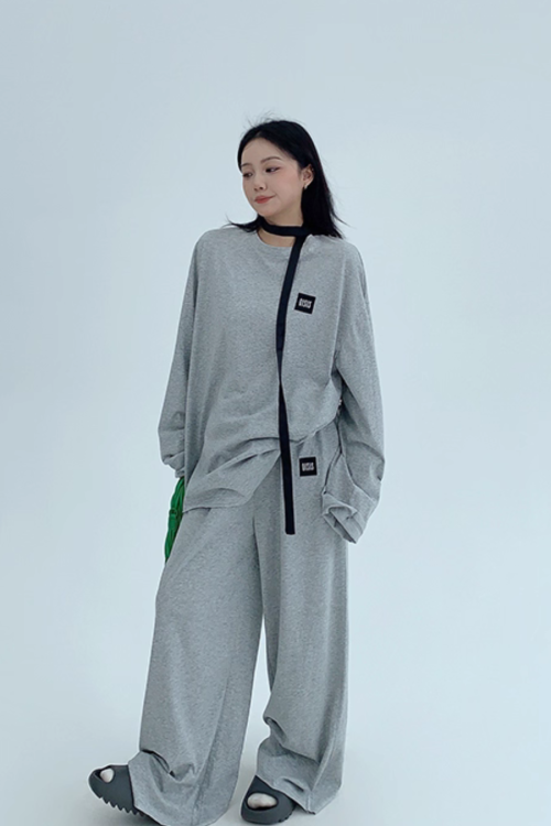 Basic Long Sleeve Top / Wide Pants