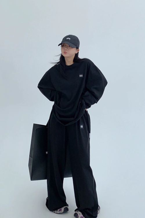 Basic Long Sleeve Top / Wide Pants