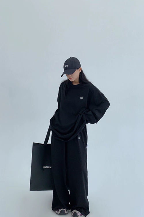 Basic Long Sleeve Top / Wide Pants