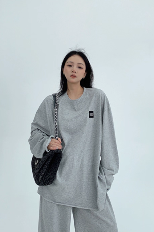 Basic Long Sleeve Top / Wide Pants