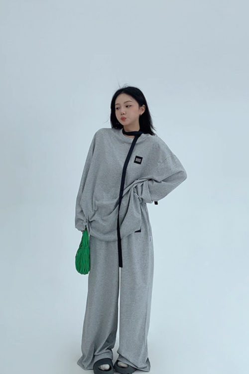 Basic Long Sleeve Top / Wide Pants