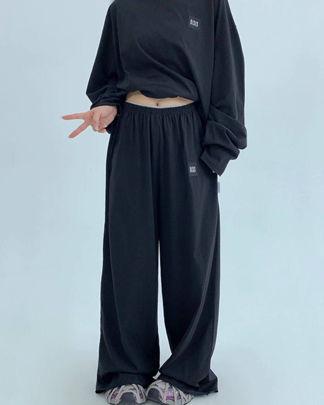 Basic Long Sleeve Top / Wide Pants Basic Long Sleeve Top / Wide Pants