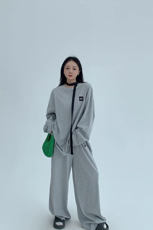 Basic Long Sleeve Top / Wide Pants