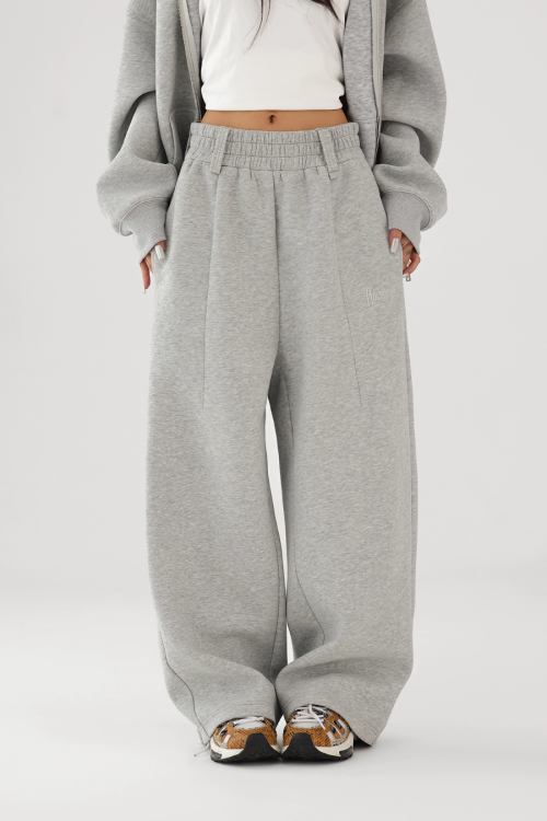 Basic Simple Zip Hoodie / Wide Sweatpants