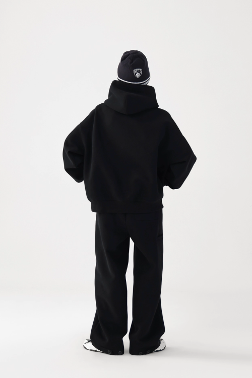 Basic Simple Zip Hoodie / Wide Sweatpants