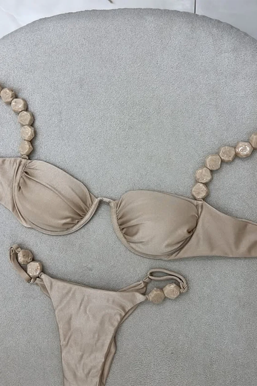 Beaded Strap Bikini Set
