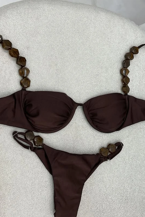 Beaded Strap Bikini Set