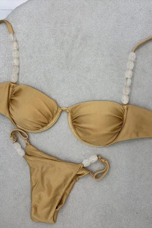 Beaded Strap Bikini Set