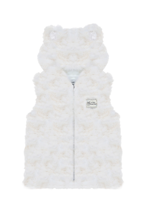 Bear Ear Fur Vest / Wide Pants / Half Pants