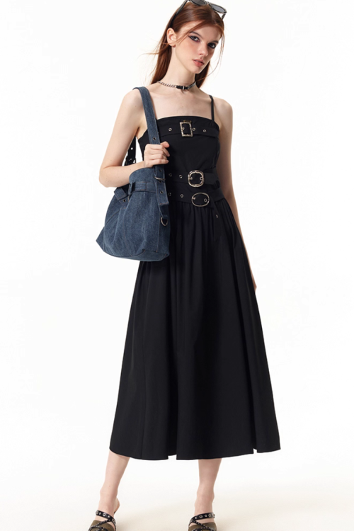 Belt Denim Fabric Shoulder Bag